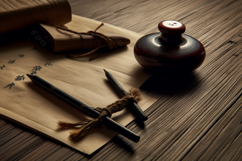 桌面上的毛笔书法传统文化素材,高清,摄影图,摄影图片,图片大全,摄影图免费下载